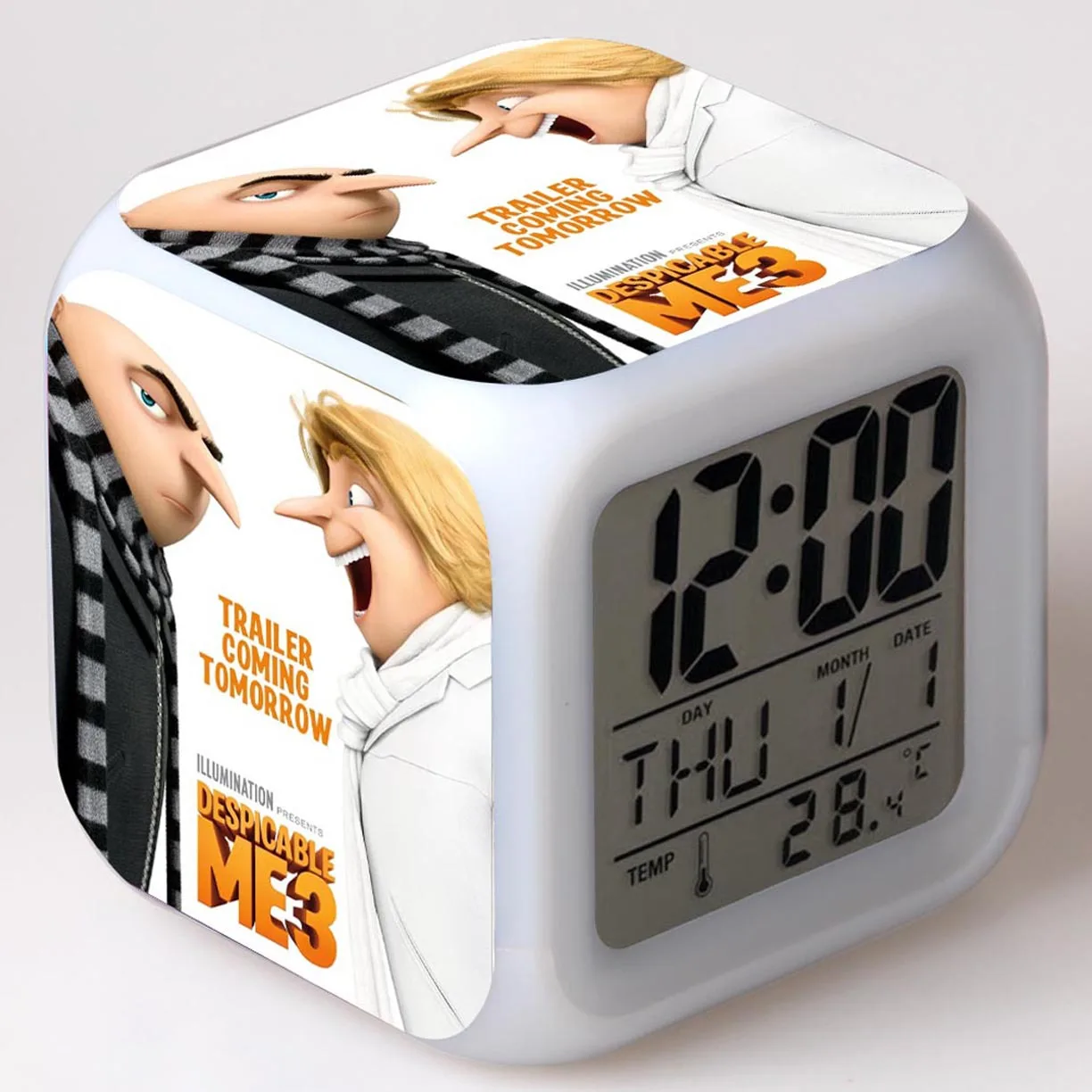 1 Миньоны мультяшный будильник детские игрушки Led reloj будильник, цифровой Электронные часы с будильником Пробуждение свет стол reveil wekker - Color: 1