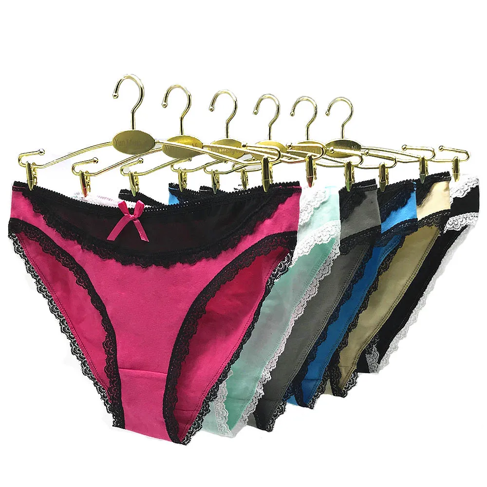 

6 Pieces/Lot Underwear Women Panties Cotton Briefs Lace Underpants Low Waist Sexy Knickers Woman Cute Intimate Female Panty