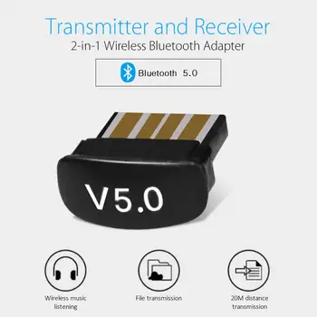 

Mini USB Bluetooth Adapter 5.0 Bluetooth Audio Receiver Transmitter 20M Wireless Adapter Supports Win8/10 For Computer Laptop