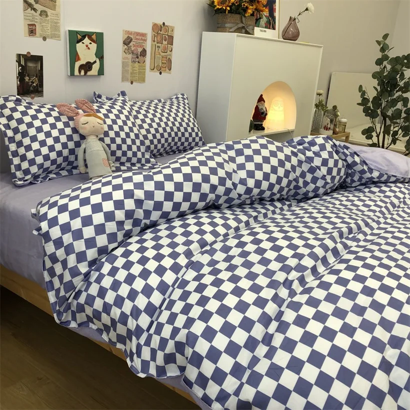 Fashion Checkerboard Plaid Bedding Sets 