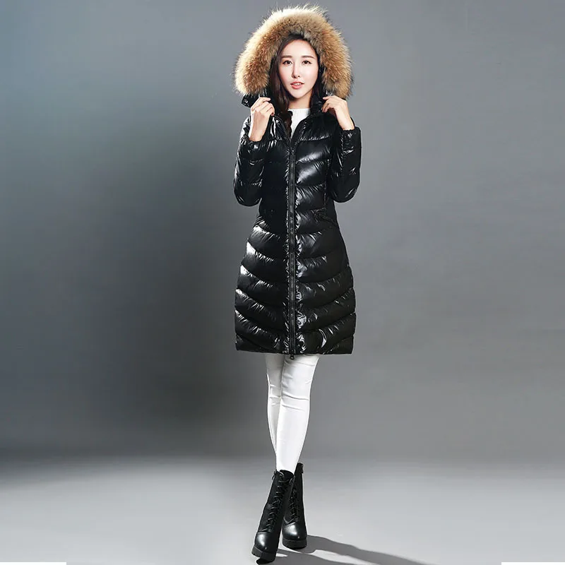 Black With Fur AYUNSUE пуховик зимний пуховик женский длинный белый пуховик женский пуховик с капюшоном Veste Femme YY1372 - Цвет: Black With Fur