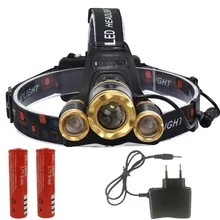  30000lm Head Lamp Zoomable Aluminum Headlamp Light Flashlight Torch Fishing XM-L T6 Led Bulbs Camping 30w Lithium Ion Lanterna 