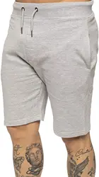 Short de sport en molleton pour hommes, taille élastique avec poches 