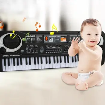 

61-key LED Digital Keyboard Electronic Keyboard With Piano Gifts Instrument Microphone Children Music W3Q9