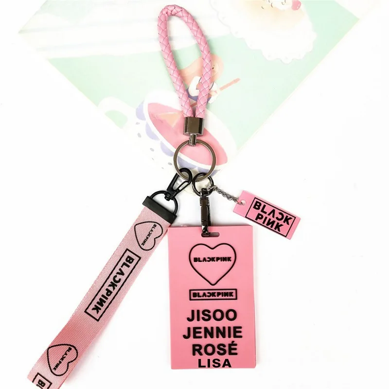 blackpink Kpop Черный Розовый Bangtan Boys GOT7 TWICE SEVENTEEN want ONE брелок ремешок брелок для телефона ремешок ювелирные аксессуары - Цвет: blackpink