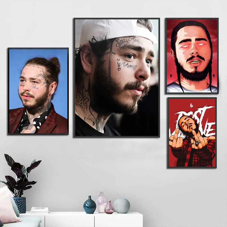 Постер Post Malone в стиле хип хоп рэпер музыка певец звезда художественная живопись