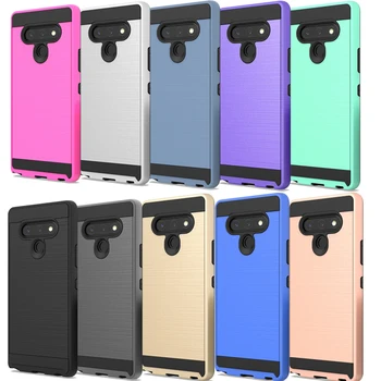 

200pcs/lot For LG K51 Q51 K30 2019 2 in 1 TPU+PC Brushed Hard Plastic Case For LG Stylo 6