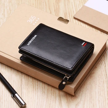 

Card Holder Men Wallets Money Bag Male Vintage Black Short Purse 2020 New Small Leather Slim Wallets Mini Wallets Thin