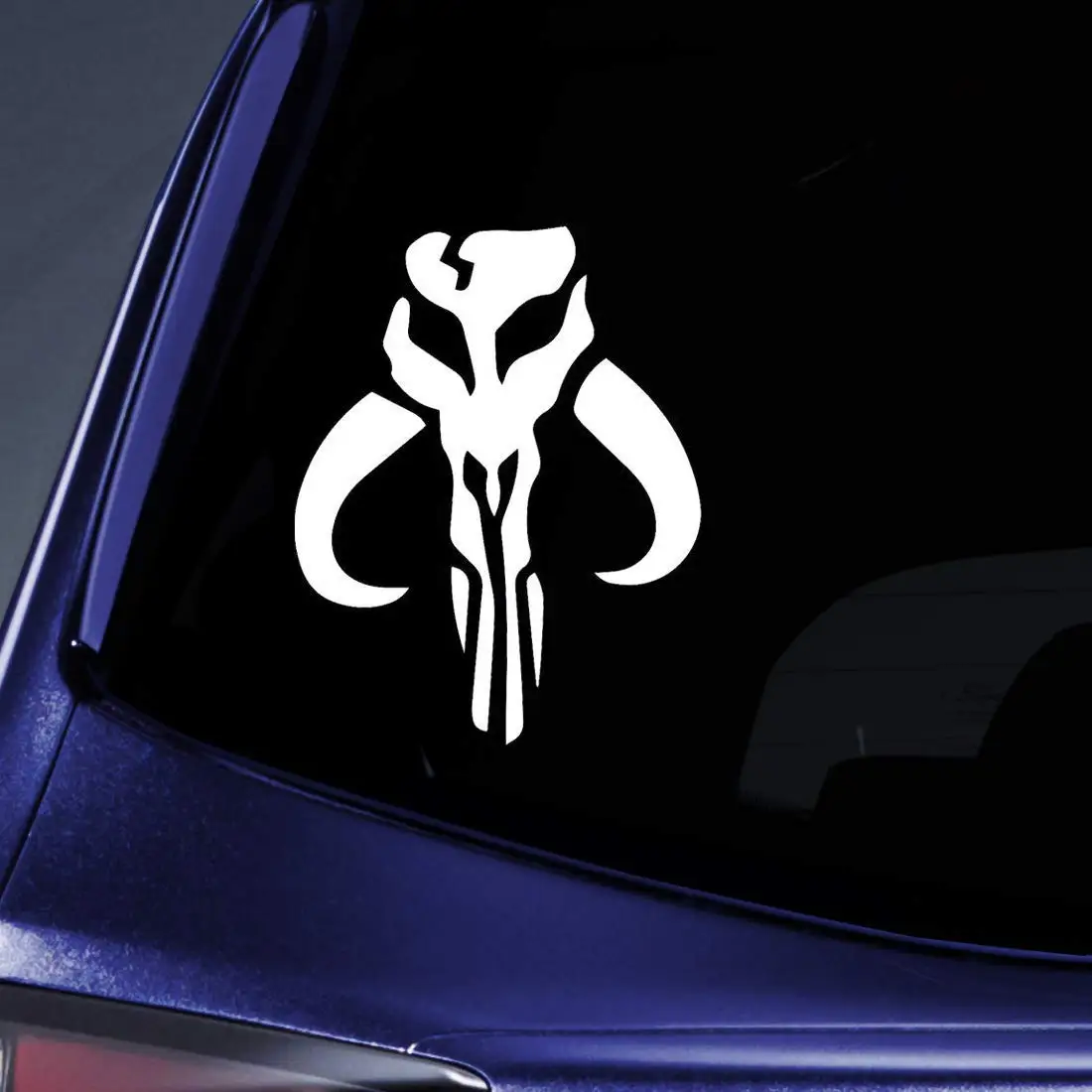 

Car Sticker Funny Fashion Mandalorian Skull Boba Fett Auto Motorcycles Helmet Laptop Accessories Reflective PVC Decals,15cm*14cm