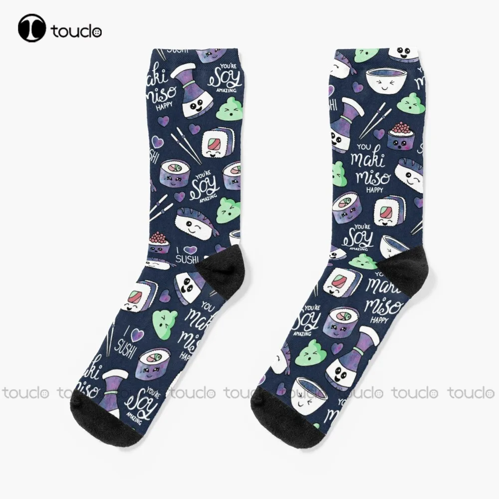 

Galaxy Sushi On Dark Blue Socks Work Socks For Men Christmas New Year Thanksgiving Day Gift Unisex Adult Teen Youth Socks Custom
