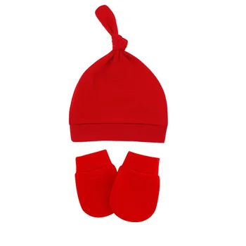 Unisex Baby Infants Anti Scratching Cotton Gloves+Hat Set Newborn Mittens Warm Cap Kit New Cute 5