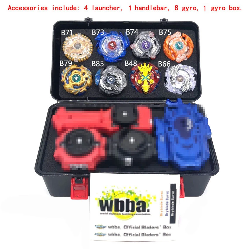 B148 Beyblade Burst Bey Blade игрушка металлическая Funsion Bayblade набор коробка для хранения с ручкой пусковая пластиковая коробка игрушки для детей - Цвет: 8pcs launcher box