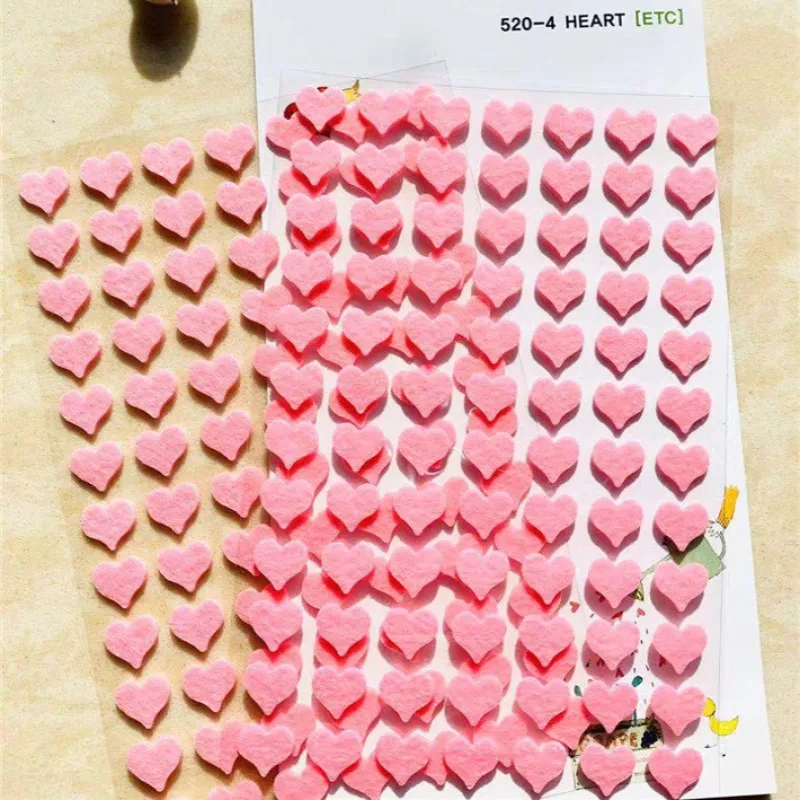 168Pcs Mini Felt Fabric Red Heart Stickers Scrapbooking Planbook Home Decoration DIY Adhesive Craft Hobby Goods Supplier