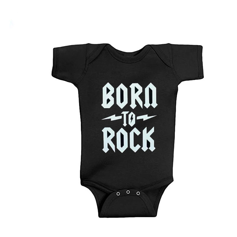 Funny MY PAPA ROCKS Print Baby Bodysuit Cotton Short Sleeve Newborn Baby Boys Girls Clothes Newborn Summer Onesie Jumpsuit - Цвет: Black-6