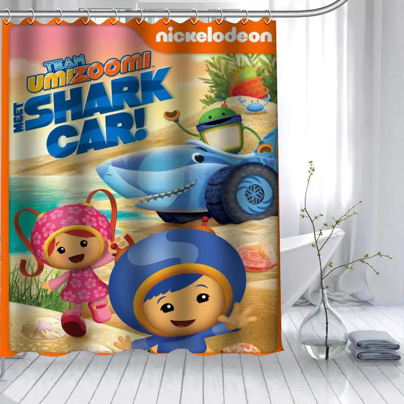 

New Arrival Team Umizoomi Shower Curtain Polyester Fabric High Defintion Print Bathroom Curtain Waterproof 12 Hook Bath Curtain