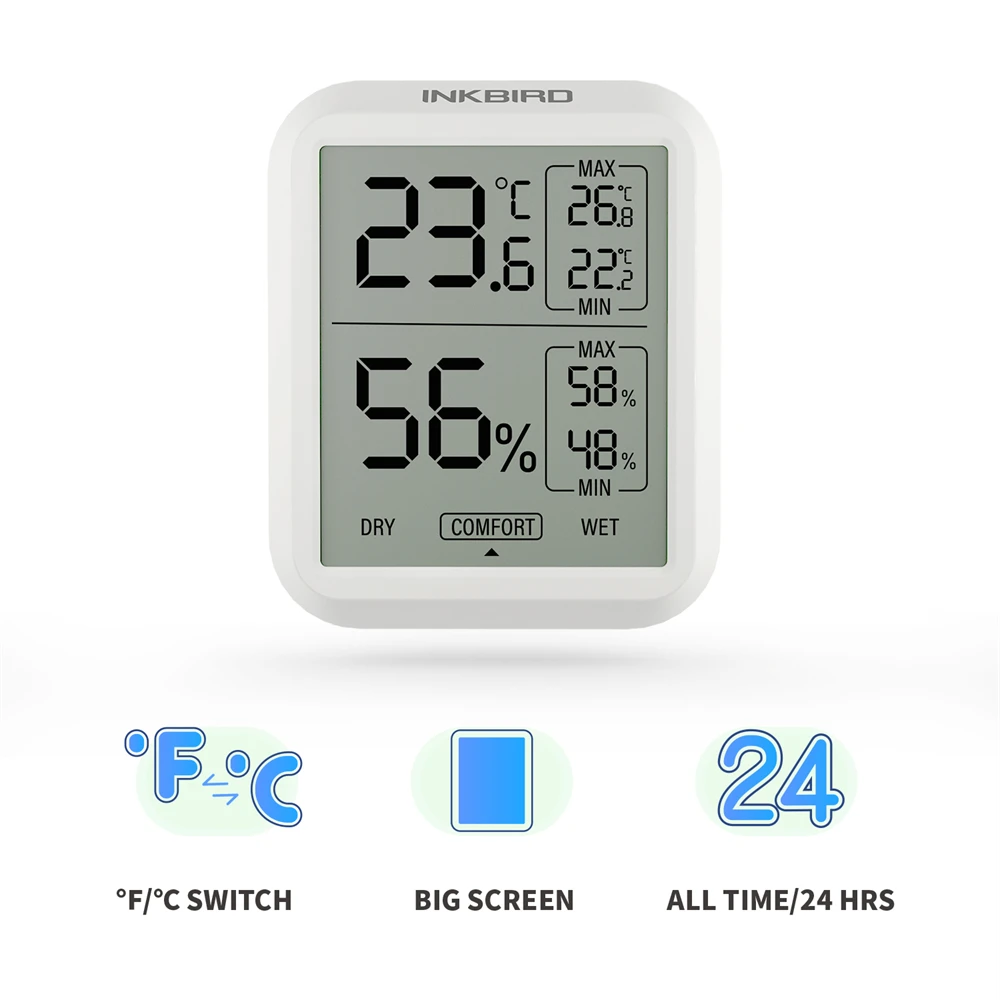 Digital Thermometer And Hygrometer ITH-20 Instant Read Temperature Humidity Gaug