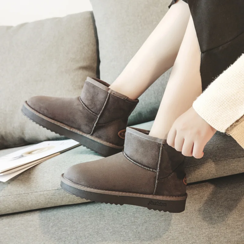 

2019 Winter New Style Korean-style Versatile Warm Snow Boots plus Velvet Foot Covering Short Boots Women's Lazy Casual Students