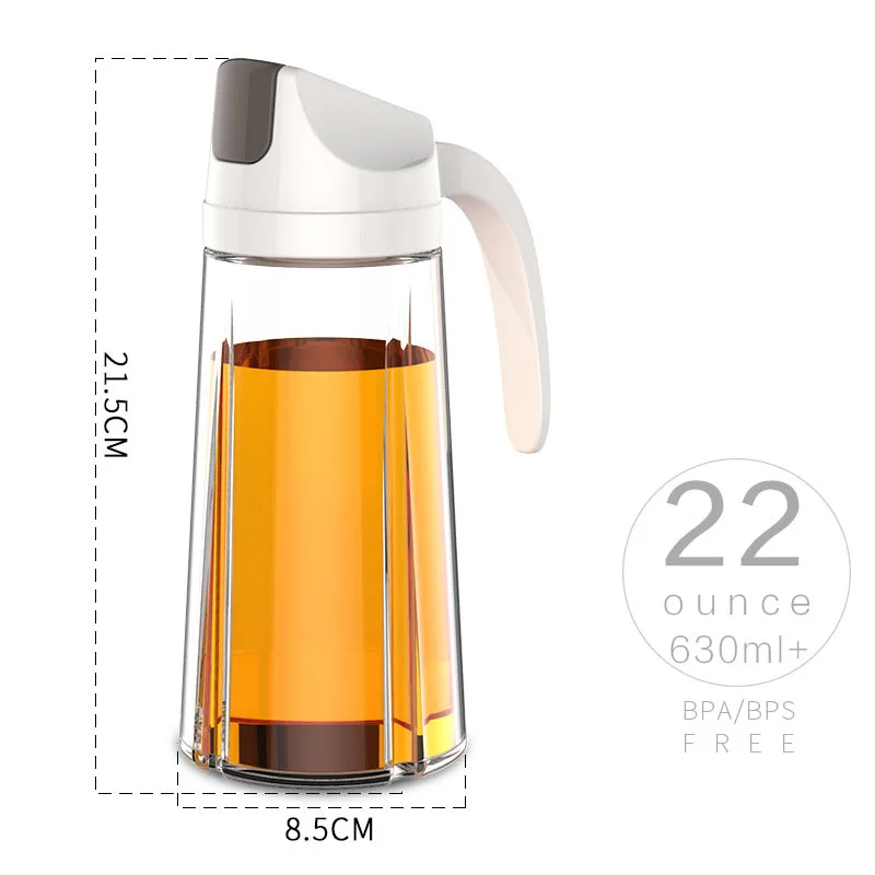 630 ml B Стеклянная бутылка для масла герметичный масляный горшок приправа банка прессованная бутылка оливковая бутылка для масла уксуса кухонные принадлежности соевый соус горшок - Color: 630 ml B