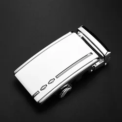 New Fashion Men's Business Alloy Automatic Buckle Unique Men Plaque Belt Buckles for 3.3cm Ratchet Men Apparel Accessories White