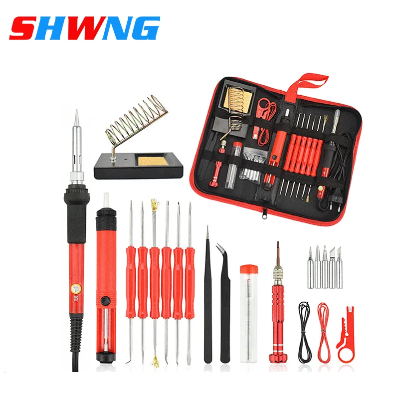 

SHWNG 60W Digital Soldering Iron kit Temperature Electric Soldering Iron 110V 220V Multimeter Desoldeirng Pump Welding Tool