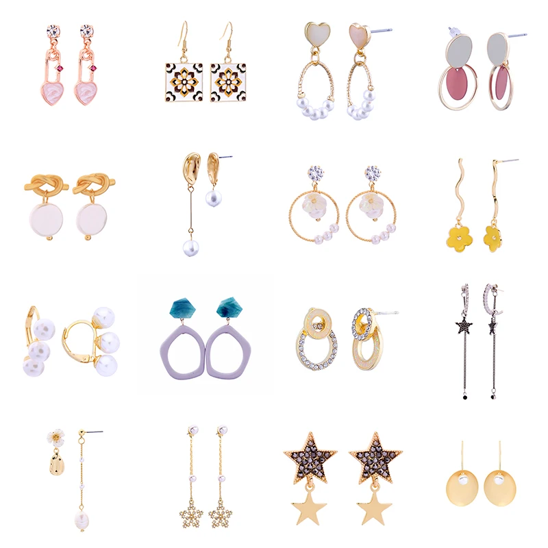 

Delicate Pearls Drop Earrings Special Price Gold Color Earrings Collection For Women Fashion Jewelry Crystal Personalized New