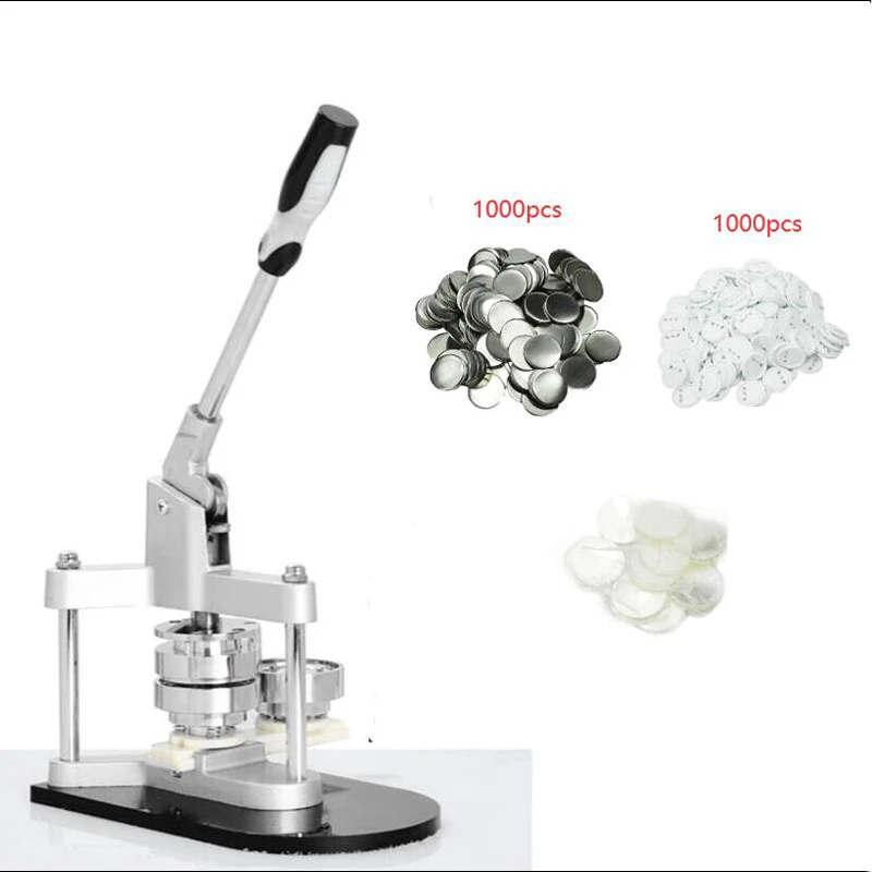 Алюминиевый бейдж машина комплект 32 мм Кнопка пресс производитель бейдж удар пресс машина с 1000 частей резак