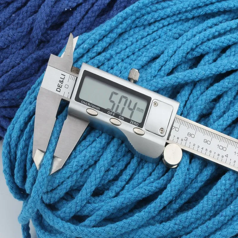 5mm Cotton Cord Eco-Friendly Twisted Rope High Tenacity Thread DIY Textile Craft Woven String Home Decoration Touw 25yards/lot cotton rope