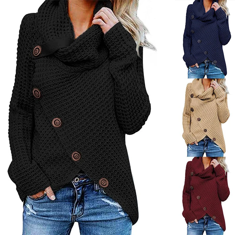 

Turtleneck Women Winter Sweater Plus Size 5xl Autumn Winter Warm Irregular Pullover Knit Women Thick Asymmetrical Sweater Female
