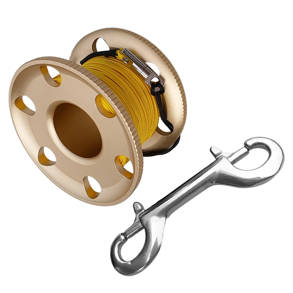 Алюминиевый сплав Дайвинг Finger Spool катушка для контроля уровня сахара в крови с 50 м/с возможностью погружения на глубину до 30 м/20 м линия, Болтовая защёлка для водные виды спорта Дайвинг палец шпуля