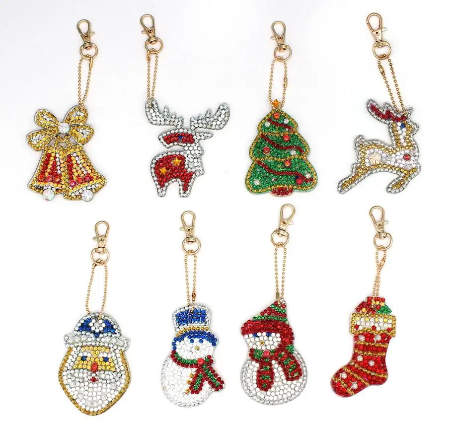 5D "сделай сам", животное, фламинго, полный дрель специальные алмазов картина брелок Для женщин сумка подвеска брелок ювелирный ключ кольцо, рождественские подарки - Цвет: Diamond keychain