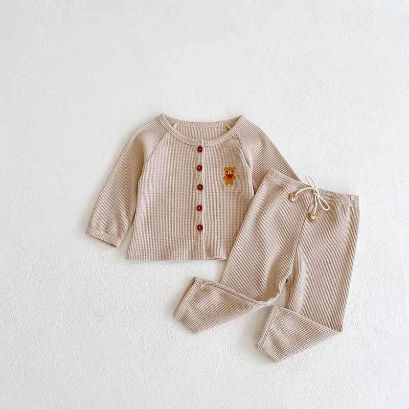 baby clothing set long sleeve	 MILANCEL Spring Baby Clothes Bear Cardigan and Pants 2Pcs Casual Boy Sets Long Baby Girls Suit Baby Clothing Set discount