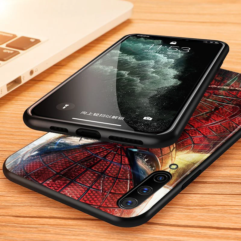 silicone case for samsung Spiderman Marvel for Samsung Galaxy A90 A80 A70 A60 A50 A40 A30 A20 A2Core A10 Silicone Soft Black Phone Case Cover kawaii samsung cases