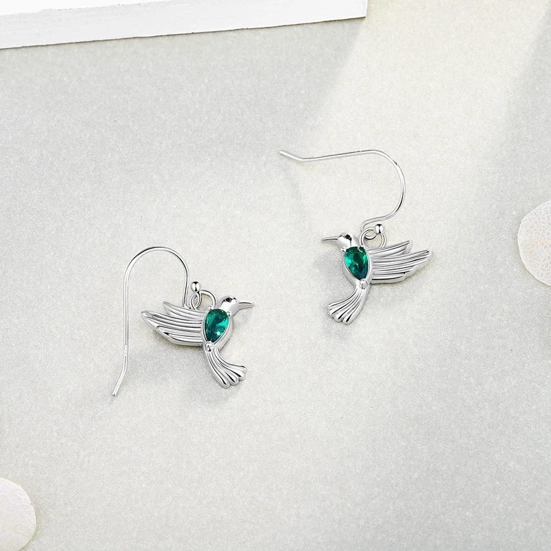 Pendant Earrings Women Flying Hummingbird Hypoallergenic Mother's Day Gift