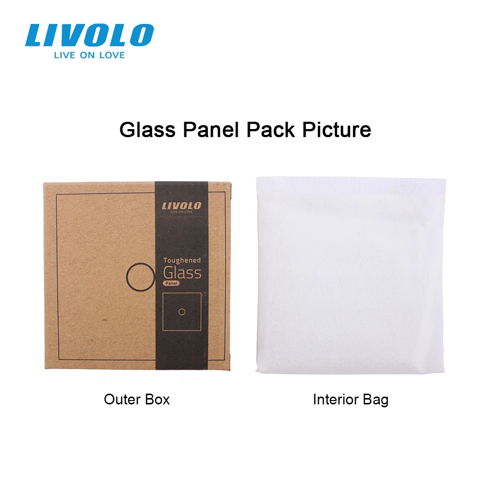 Livolo single-chave interruptor painel padrão da ue luxo branco pérola vidro de cristal apenas 1gang painel peças diy para base de interruptor