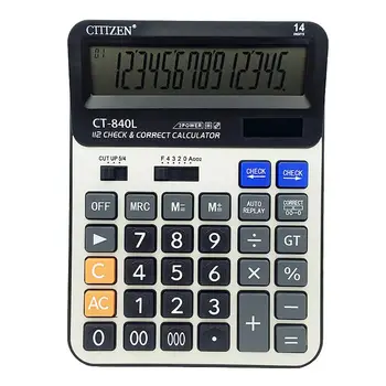 

HobbyLane CT- 840L Calculator Large Solar 14-Digits Display Desktop Calculator Office Home Stationery d35