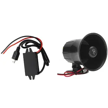 

Inverter Converter 12V to 5V 3A DC-DC USB Car Black Adapter & 12V 20W Car Truck RV Air Electric Siren Horn Speaker Van