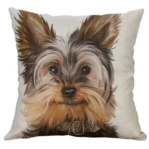 9 Dog Christmas Home pillow Decor Animal Cover Printing Cotton Linen case New Cat - Цвет: 9