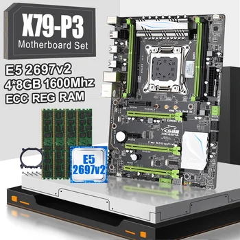 

JINGSHA X79P3 motherboard set Quad channels with Xeon E5 2697V2 4 * 8GB 1600MHZ ddr3 ecc reg RAM