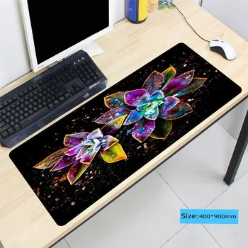 

900*400*4MM Flowers Abstract water drop Large Soft Rubber Anti-slip Computer Mouse Mat Gaming Rectangular Table Pads