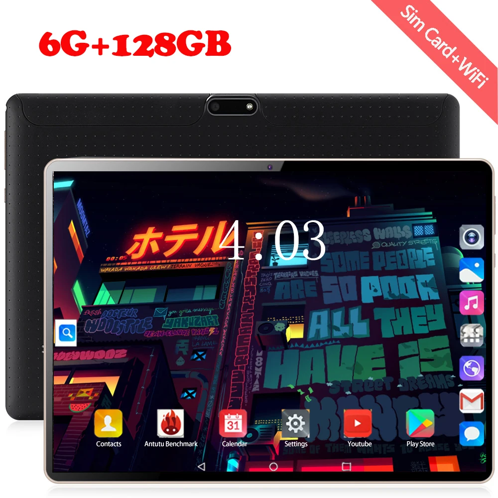4G MTK6753 10 inch Tablet PC Android 9.0 6GB RAM 128GB ROM 8 Octa Cores Dual Cameras 5.0MP 1280 800 IPS Phone Tablets Computer | Компьютеры