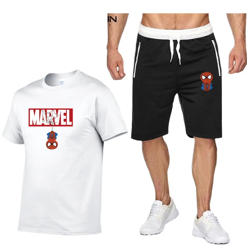 

High quality Spiderman print Tracksuit Clothing Sets Cotton Sport Suit Coat + Pant + Tshirt Spider Man Superhero Cosplay Costume