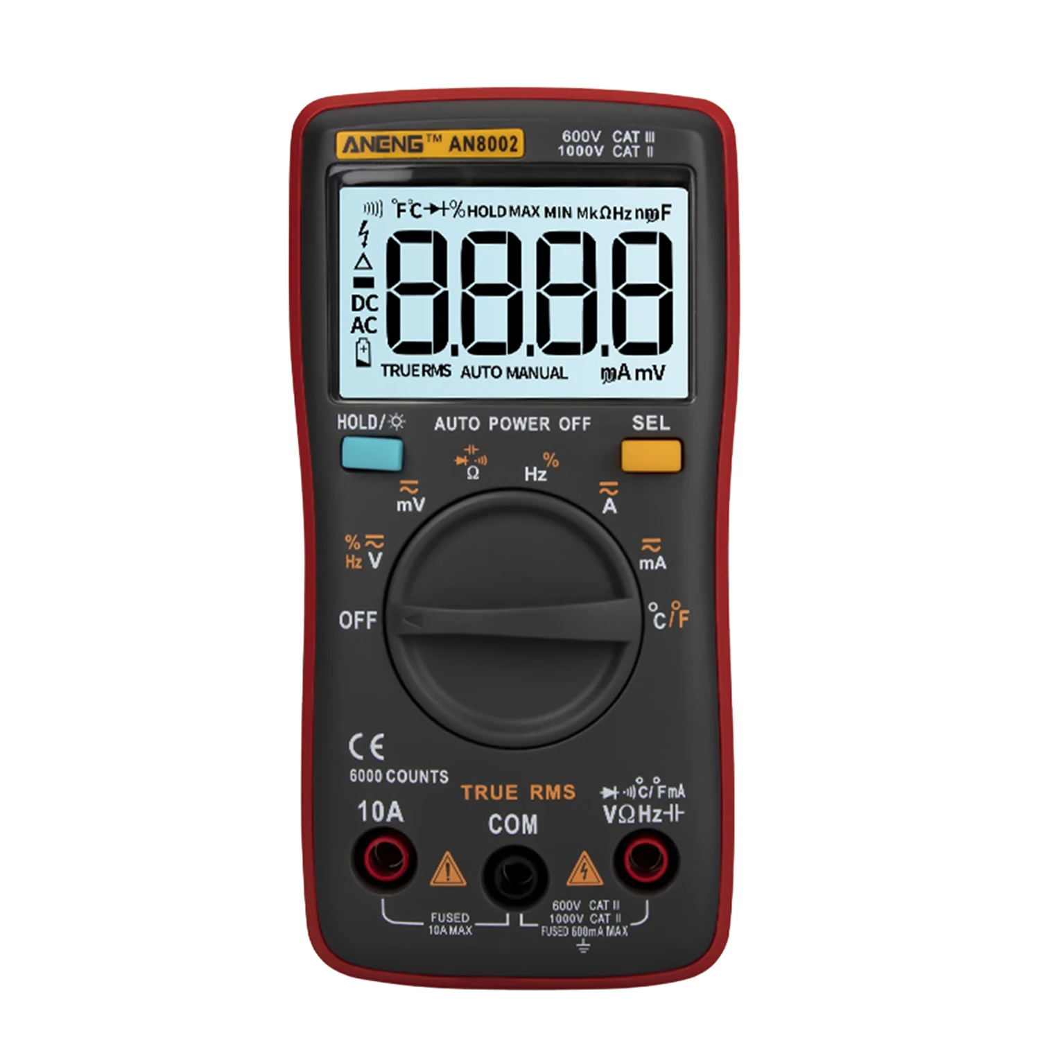Цифровой мультиметр True-RMS 6000 отсчетов подсветка AC/DC Амперметр Вольтметр Ом портативный измеритель напряжения