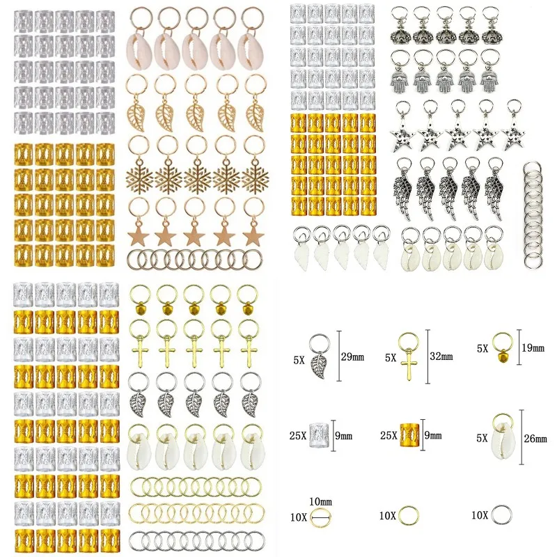 80/90/100 adet altın gümüş saç yüzük örgü Dreadlocks boncuk saç manşetleri korku tüp çekicilik Dreadlock aksesuar uzatma