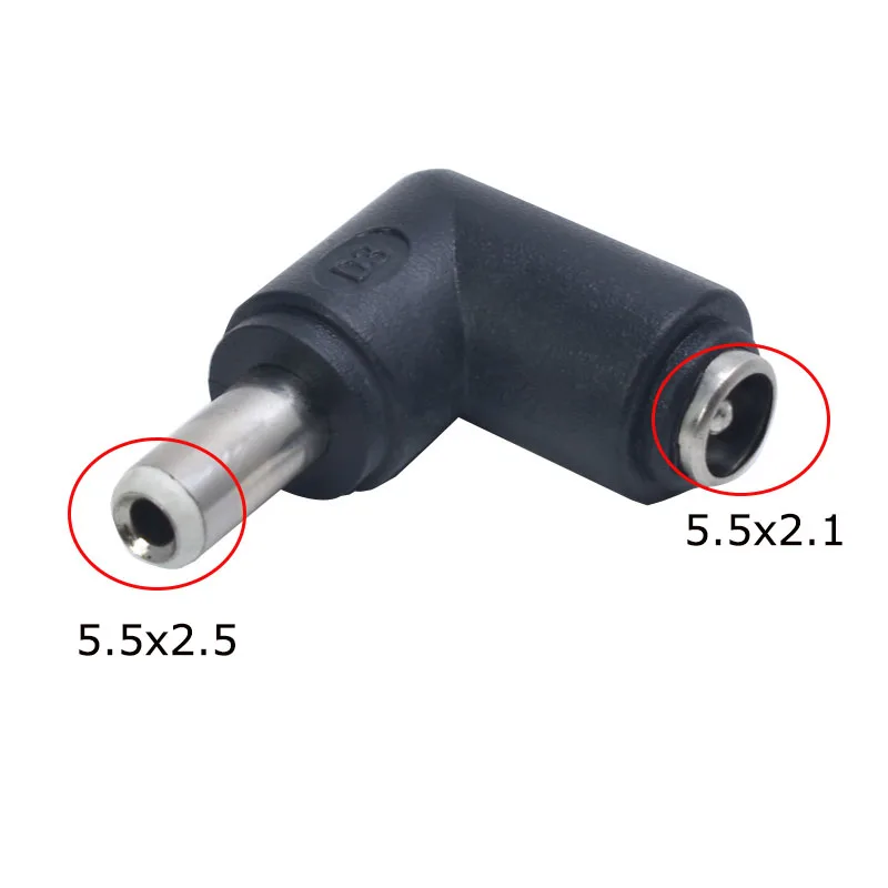 DC 커넥터 수 컨버터 노트북 전원 어댑터, 5.5x2.1mm 암에서 6.0x4.4 5.5x2.5 5.5x1.7 4.8x1.7 4.0x1.7mm, 90/180 도