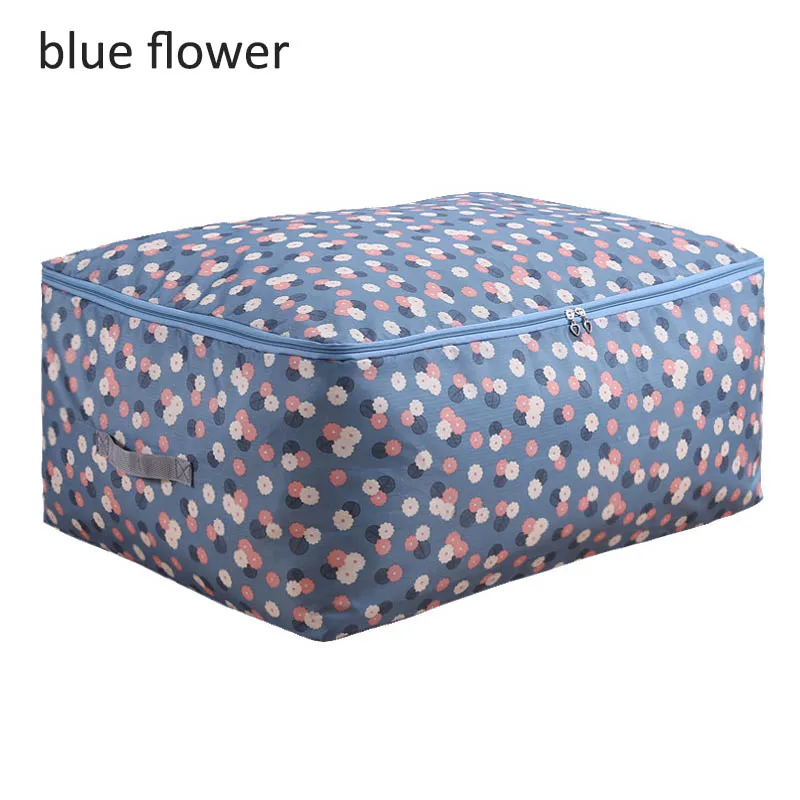Моющаяся водонепроницаемая сумка для хранения Шкаф Одежда Одеяло Шкаф свитер отделка карманы домашний багаж Органайзер - Цвет: blue flower