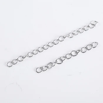 

50Pcs/lot Stainless steel Bulk Necklace Extension Chain Tail Extender Bracelet Chains For Jewelry Making Supplies Findings