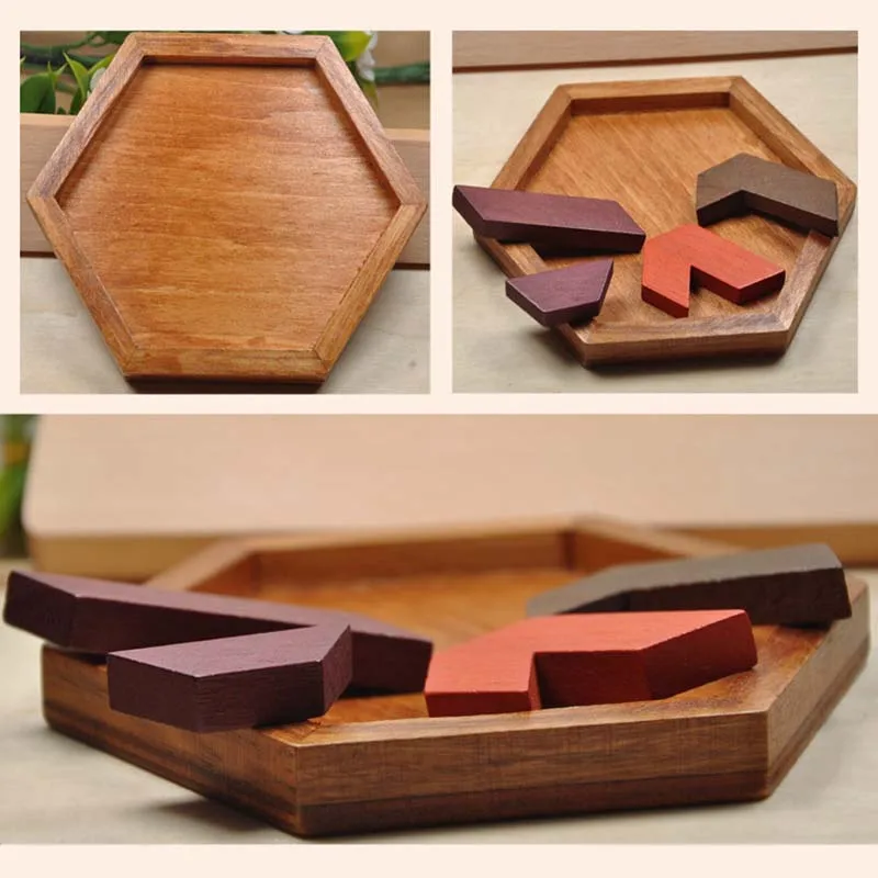 Высокое Качество Деревянный IQ игра головоломка умный Tangram головоломка ребенок обучающая игрушка