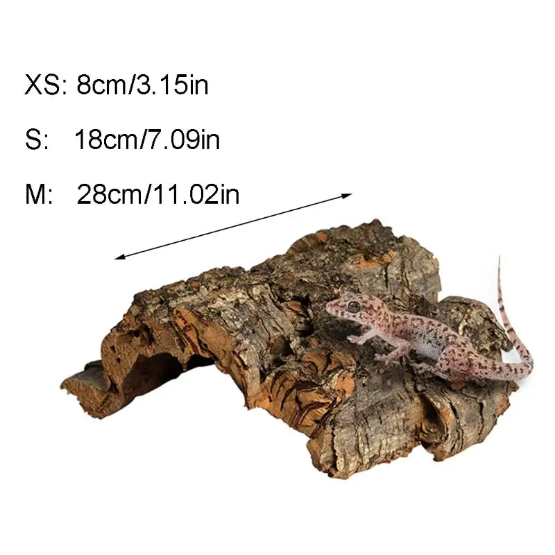 Pet-Supplies Terrariums Lizard Cork Bark Reptile-Climbing Hiding-Place Wood-Habitat Natural-Tree