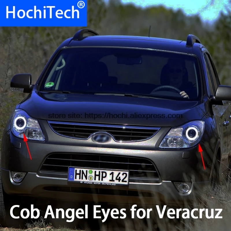 Для Hyundai veracruz ix55 2007 2012 COB Светодиодный дневной светильник Белый Halo Cob Led Angel Eyes Ring Error