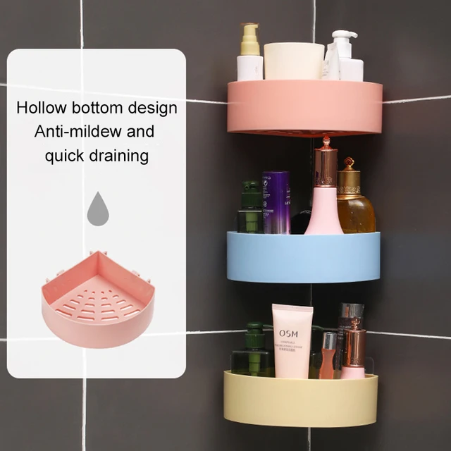 Bathroom Kitchen Storage Rack Suction Cup Removable Wall-mounted Seasoning  Rack Waterproof Drain Rack Wear-resistant Wholesale